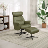 Marseille Leather Swivel Recliner Chair and Footstool - Pendle Village Furniture